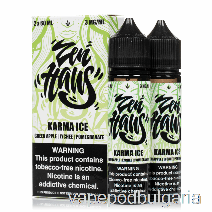 Vape 10000 Дръпки Karma Ice - Zen Haus - 120ml 0mg